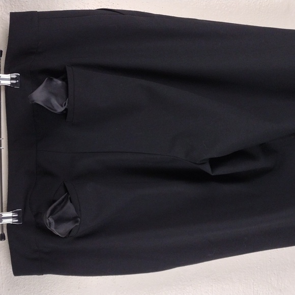 Calvin Klein Black Mid Rise Flat Front Button Zipper Flare Leg Trouser Pant - Picture 11 of 12